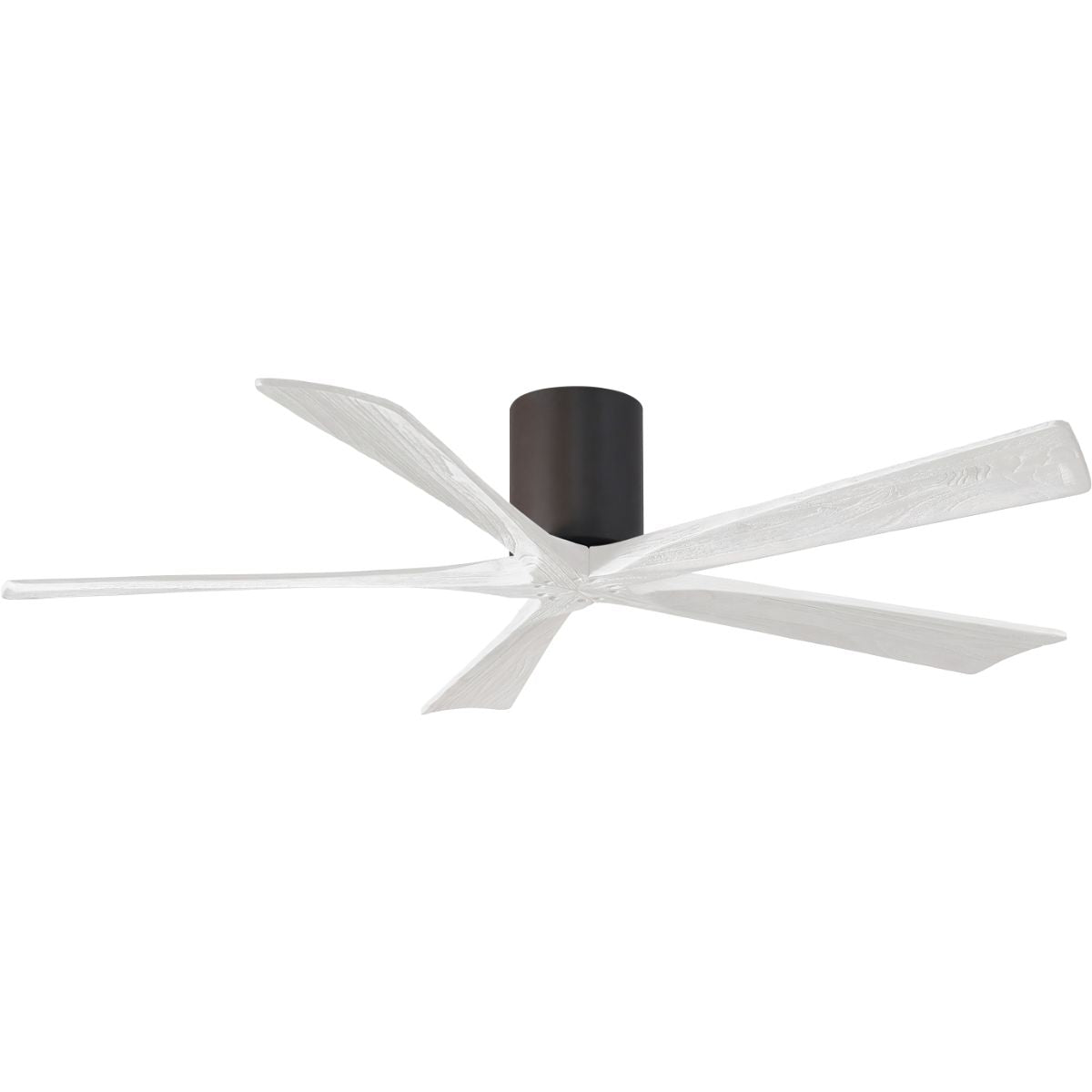 Irene 5-Blade 60 Inch Hugger Ceiling Fan with Remote, Textured Bronze with Matte White Blades - Bees Lighting