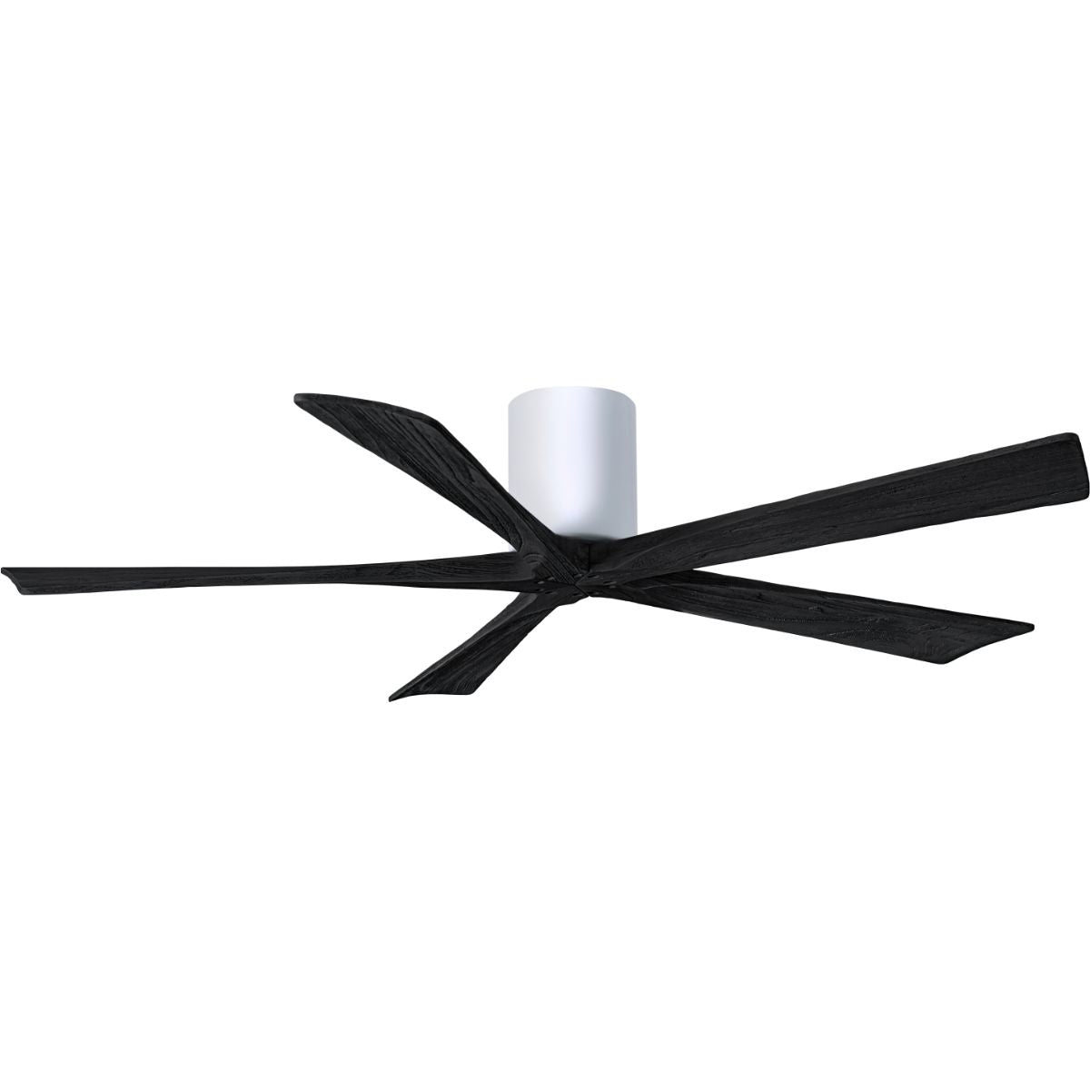 Irene 5-Blade 60 Inch Hugger Ceiling Fan with Remote, Gloss White with Matte Black Blades