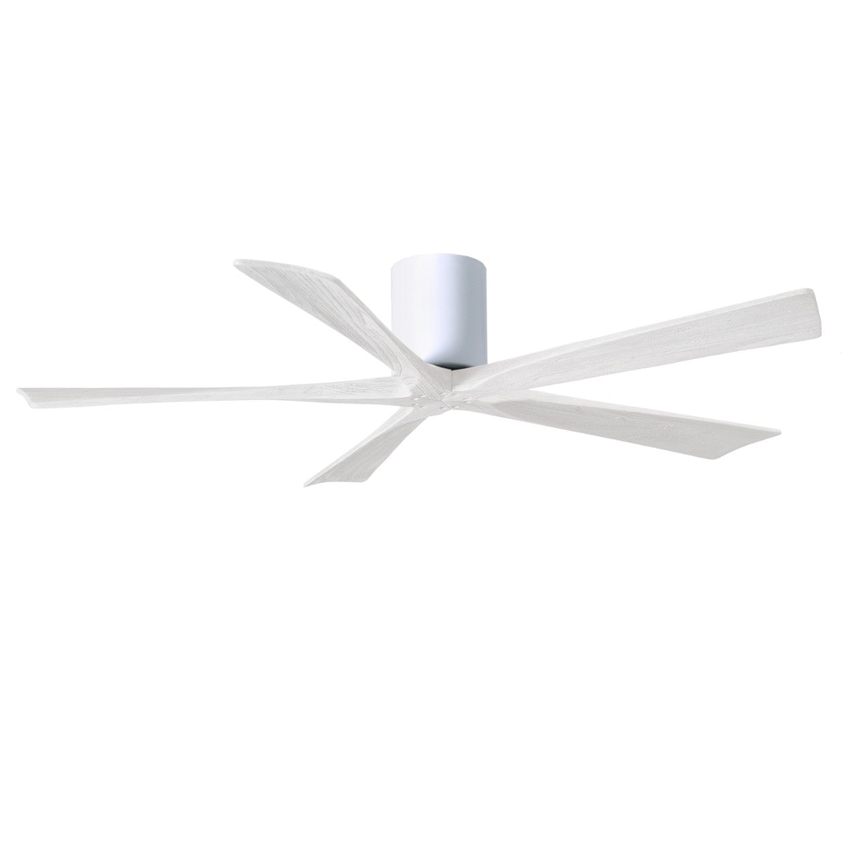 Irene 5-Blade 60 Inch Hugger Ceiling Fan with Remote, Gloss White with Matte White Blades