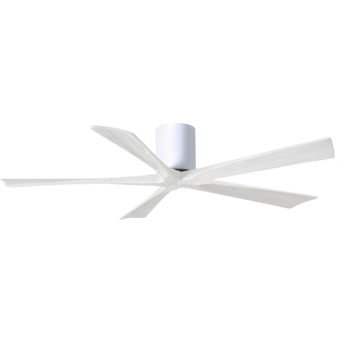 Irene 5-Blade 60 Inch Hugger Ceiling Fan with Remote, Gloss White with Matte White Blades