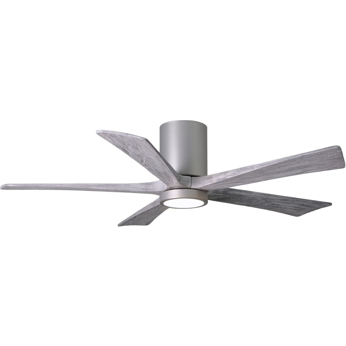 Irene 5-Blade 52 Inch LED Hugger Ceiling Fan with Remote, Brushed Nickel with Barnwood Blades
