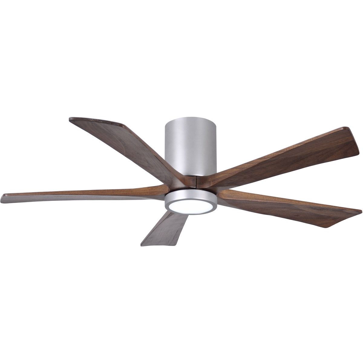 Irene 5-Blade 52 Inch LED Hugger Ceiling Fan with Remote, Brushed Nickel with Walnut Blades