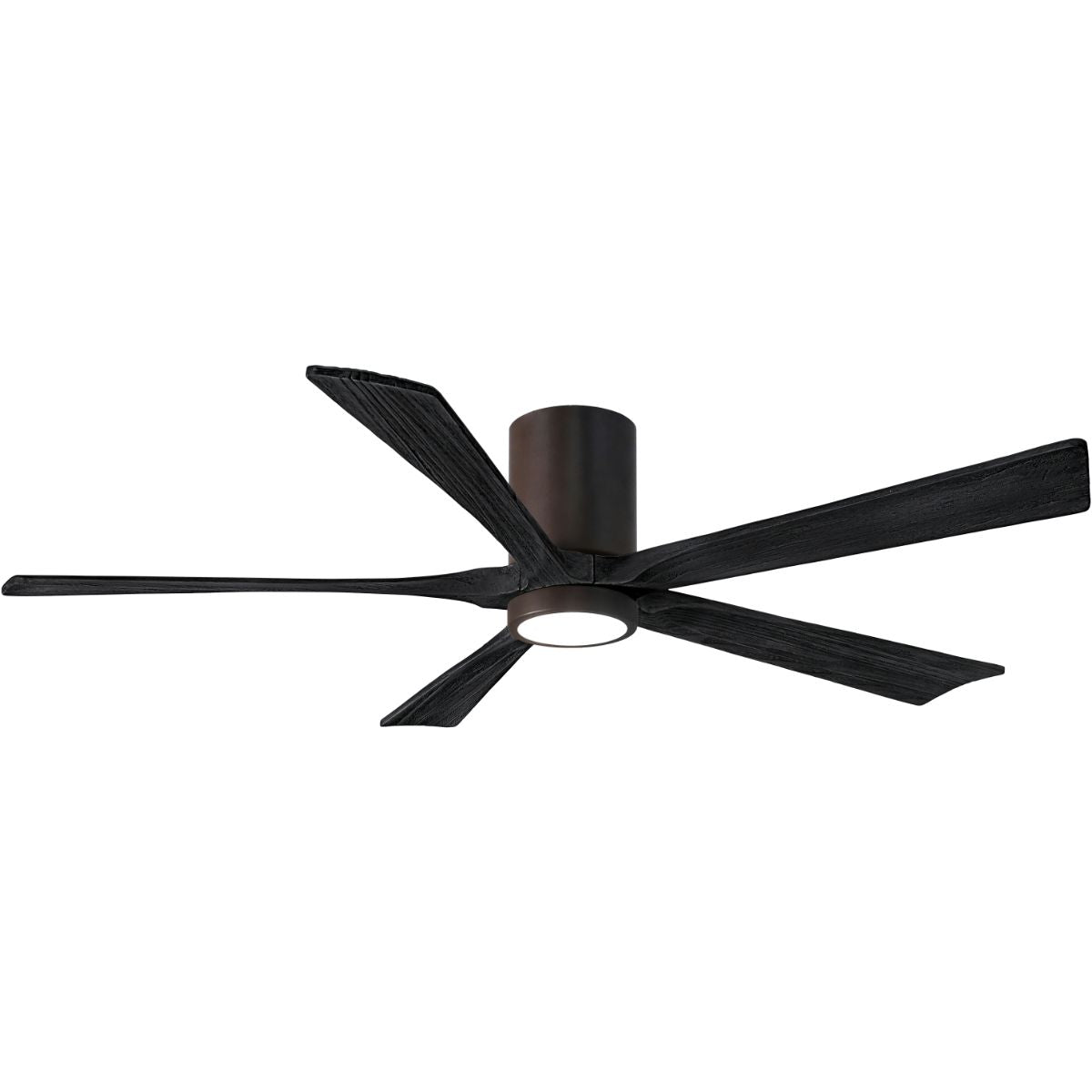 Irene 5-Blade 60 Inch LED Hugger Ceiling Fan with Remote, Textured Bronze with Matte Black Blades - Bees Lighting