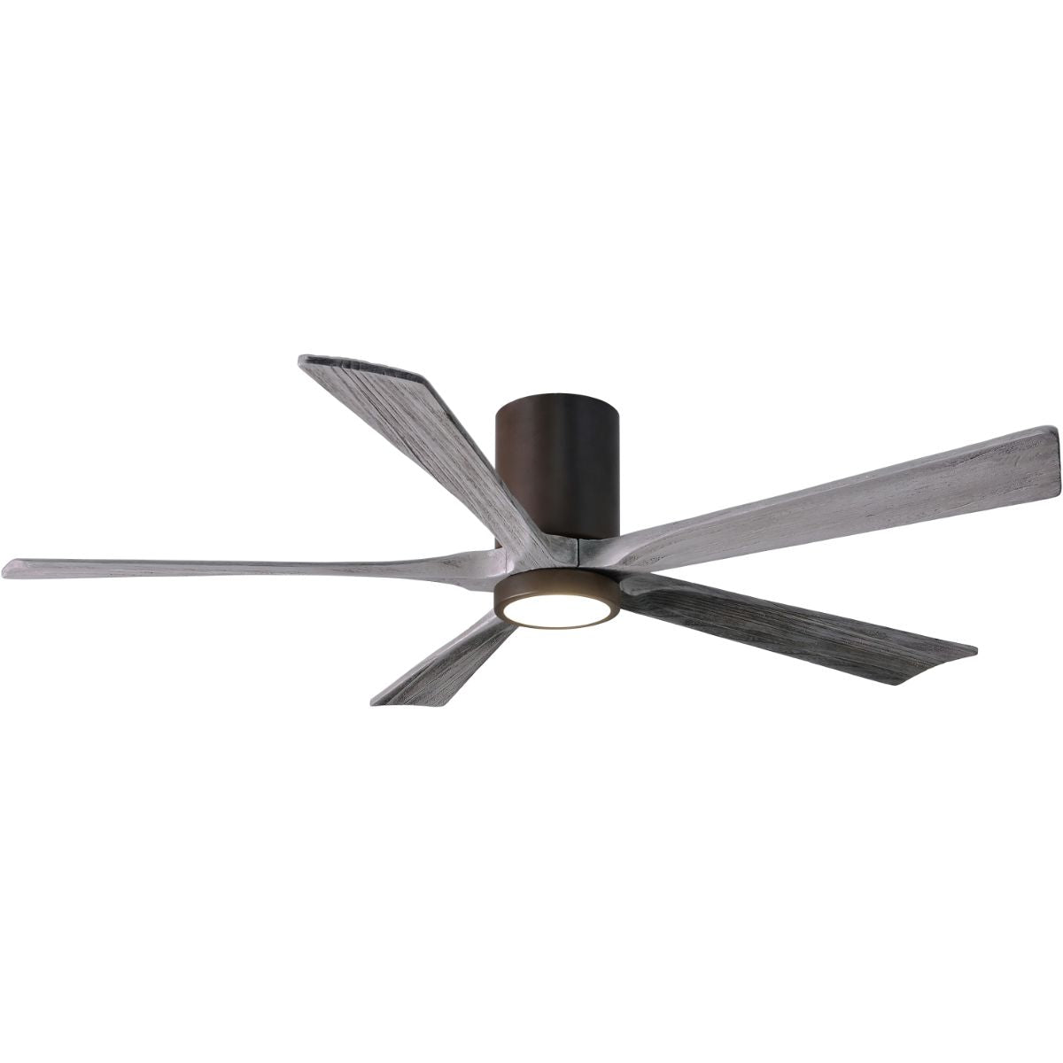 Irene 5-Blade 60 Inch LED Hugger Ceiling Fan with Remote, Textured Bronze with Barnwood Blades - Bees Lighting