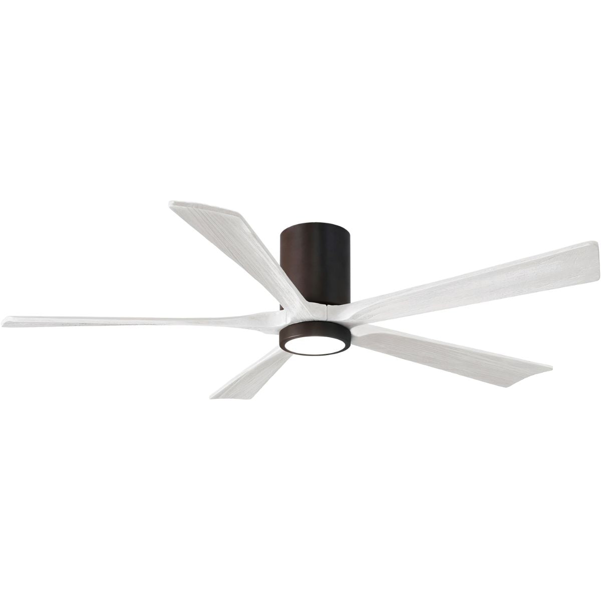 Irene 5-Blade 60 Inch LED Hugger Ceiling Fan with Remote, Textured Bronze with Matte White Blades - Bees Lighting