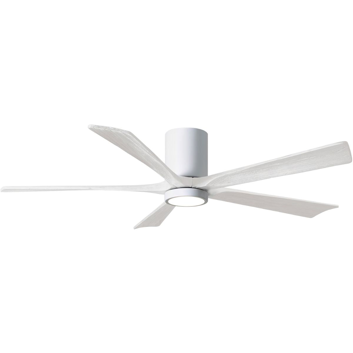 Irene 5-Blade 60 Inch LED Hugger Ceiling Fan with Remote, Gloss White with Matte White Blades - Bees Lighting