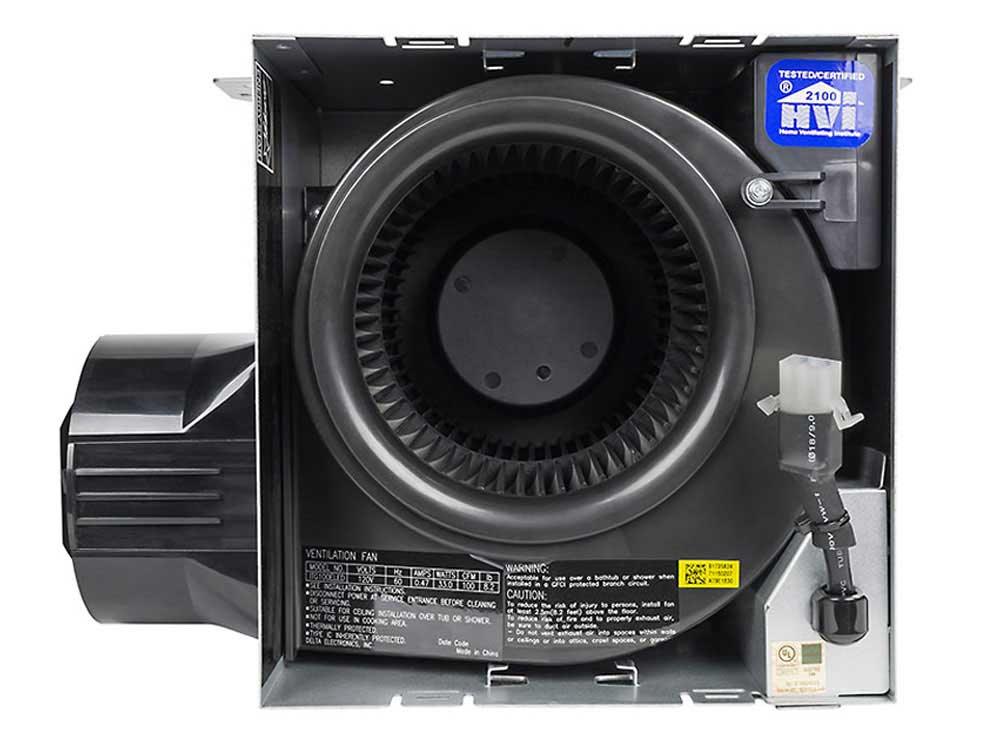 Delta BreezIntegrity 100 CFM Bathroom Exhaust Fan With Edge-Lit Dimmable LED Light - Bees Lighting