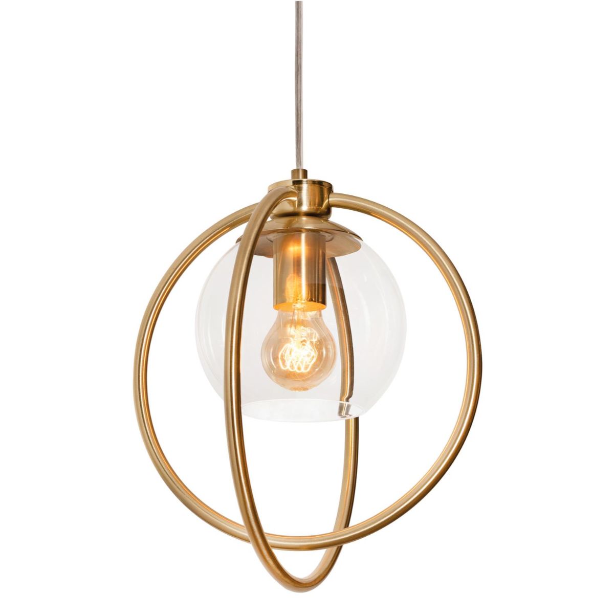Jamie 12 in. Pendant Light Satin Brass Finish - Bees Lighting