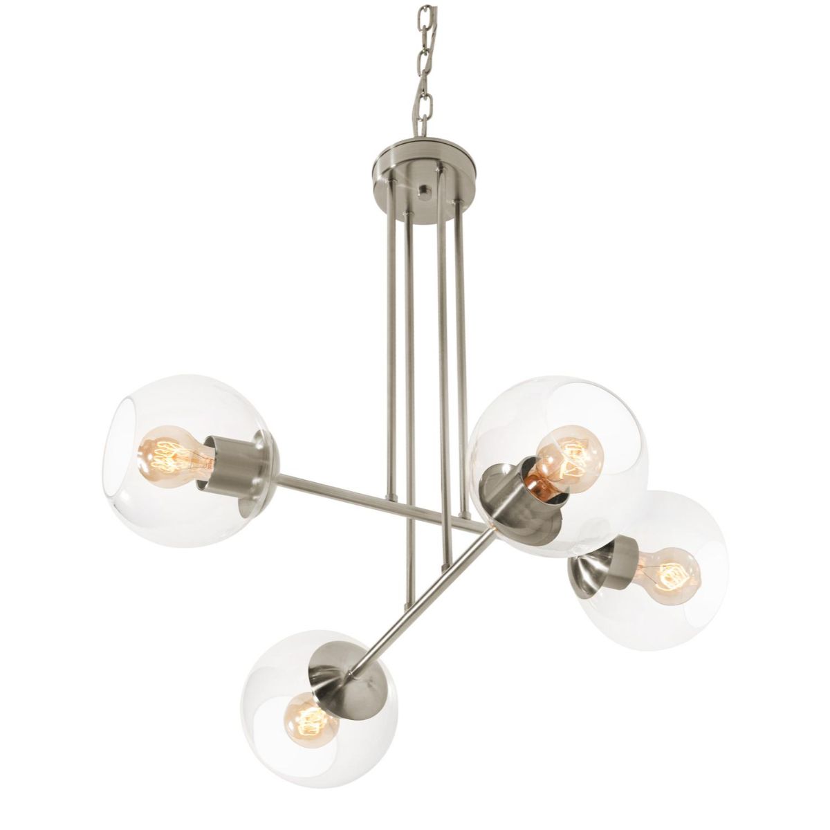 Jamie 25 in. 4 Lights Pendant Light Satin Nickel Finish - Bees Lighting