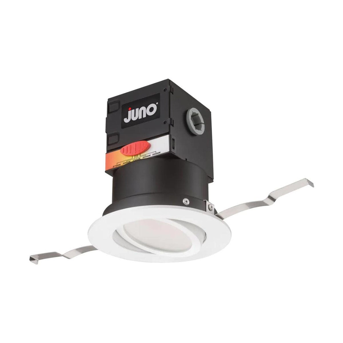 Juno OneUP Canless LED Recessed Light, 4 Inch, 12 Watt, 860 Lumens, Selectable CCT, 2700K to 5000K, Adjustable Trim, White Finish