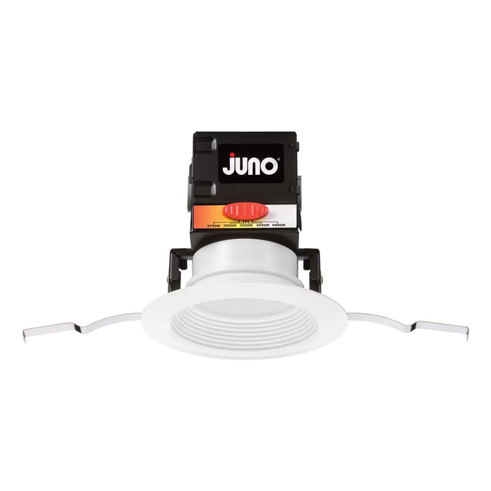 Juno OneUP Canless LED Recessed Light, 4 Inch, 11 Watt, 900 Lumens, Selectable CCT, 2700K to 5000K, Baffle Trim (Pack Of 6)