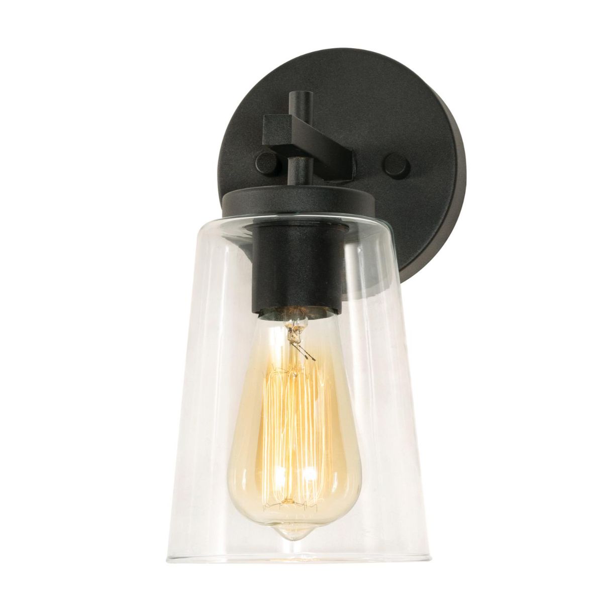 Joanna 11 in. Armed Sconce Textured Black Finish - Bees Lighting