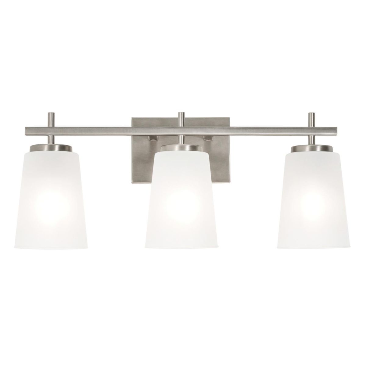 Joanna 23 in. 3 Lights Vanity Light Satin Nickel Finish White Shade - Bees Lighting