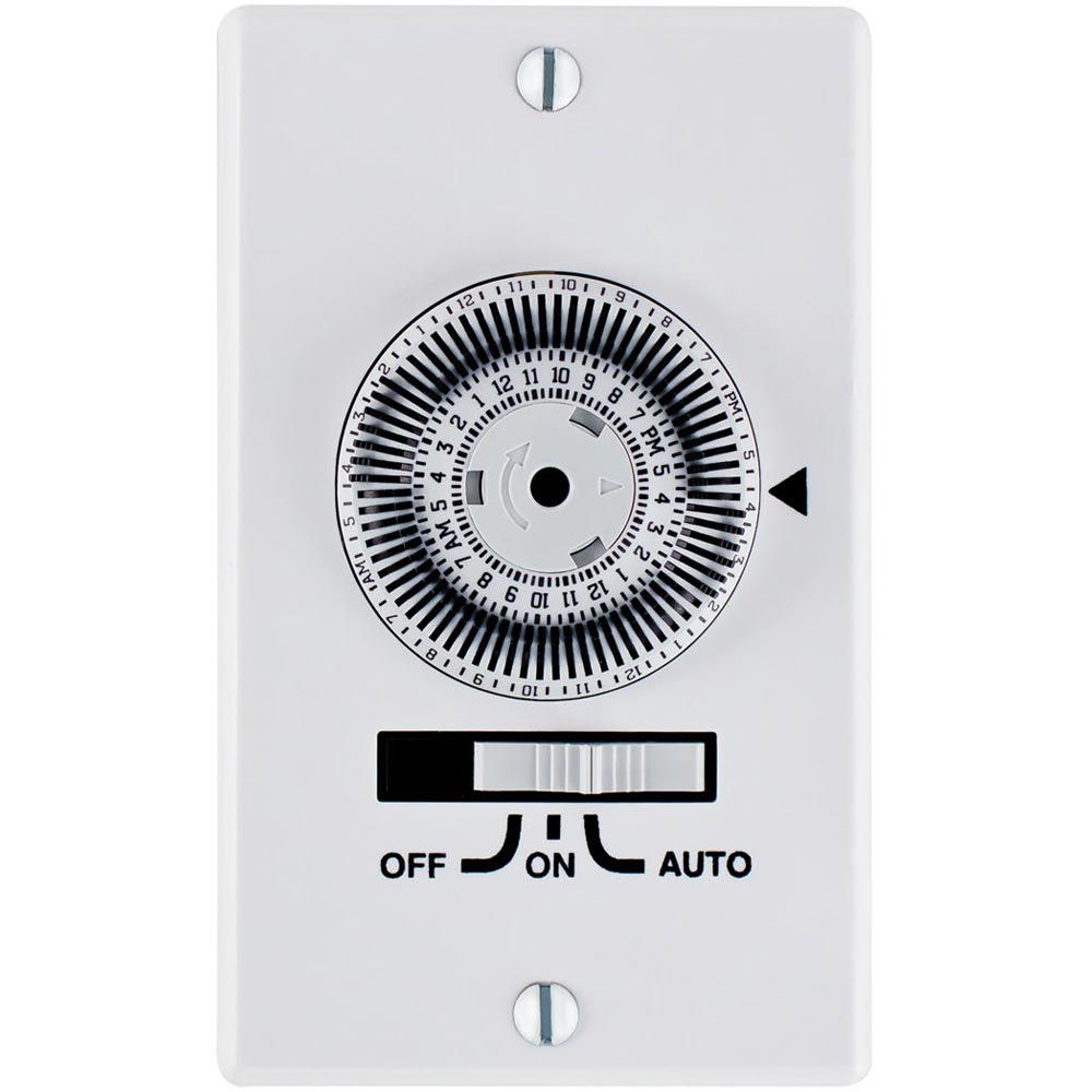 20 Amp 24-Hours In-Wall Mechanical Timer Switch White - Bees Lighting