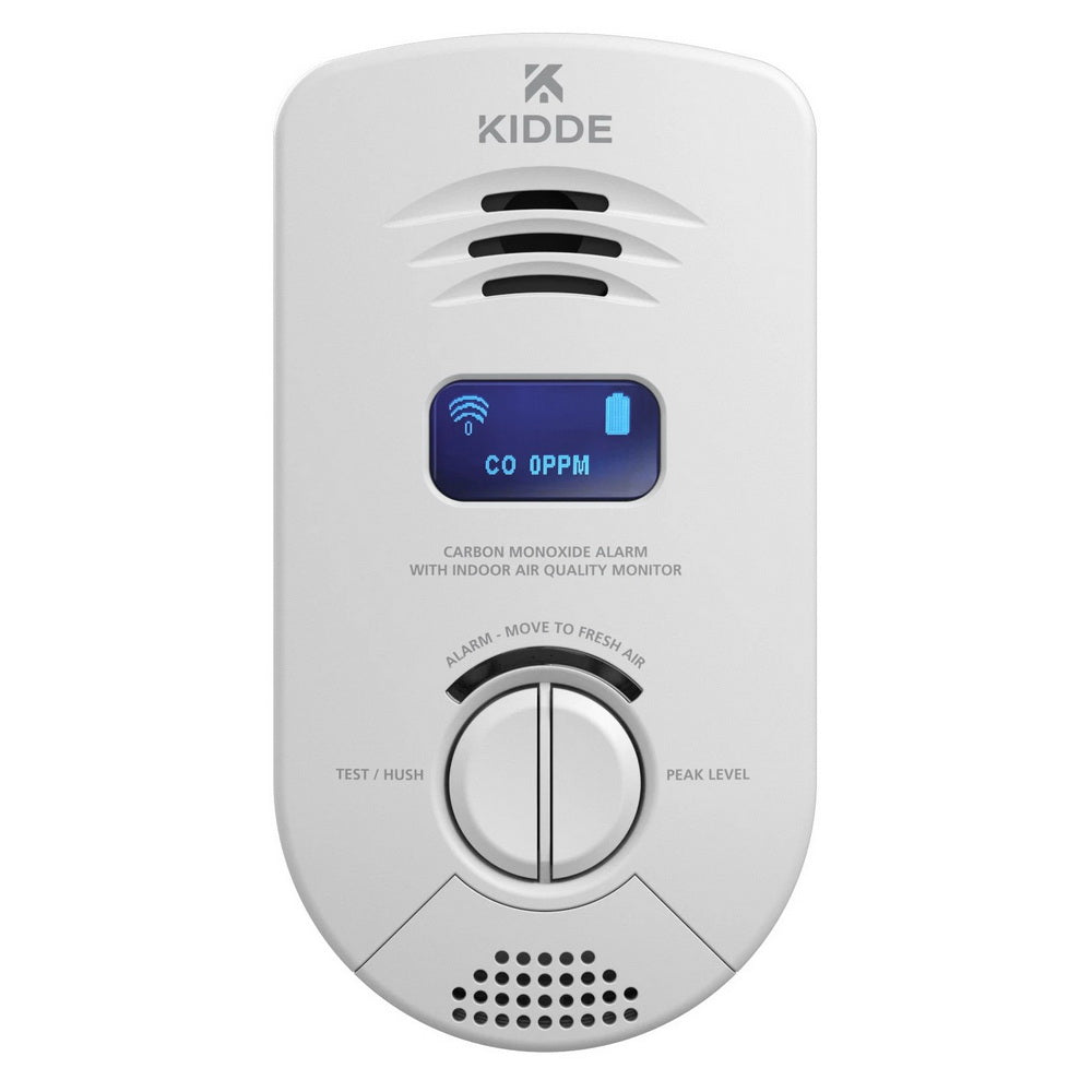 Smart Carbon Monoxide Detector with Indoor Air Quality Monitoring Hardwiredâ€¯10-Year Lithium Backup Battery