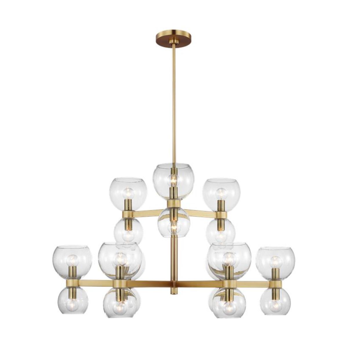Londyn 37 in. 18 Lights Chandelier Brushed Brass finish Clear Shade