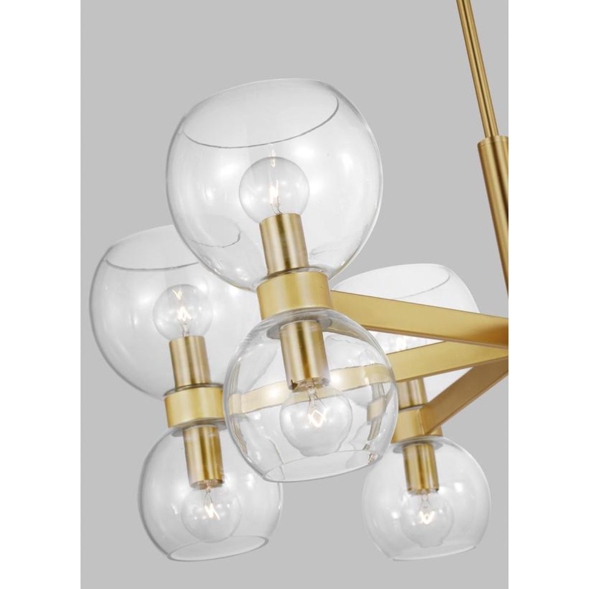 Londyn 28 in. 12 Lights Chandelier Brushed Brass finish Clear Shade - Bees Lighting