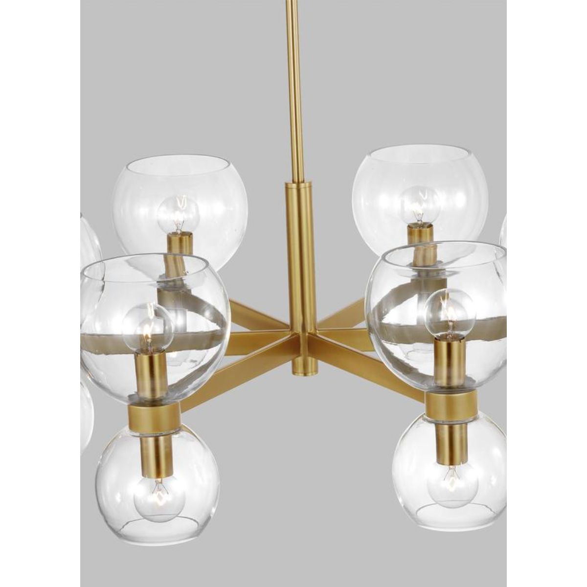 Londyn 28 in. 12 Lights Chandelier Brushed Brass finish Clear Shade