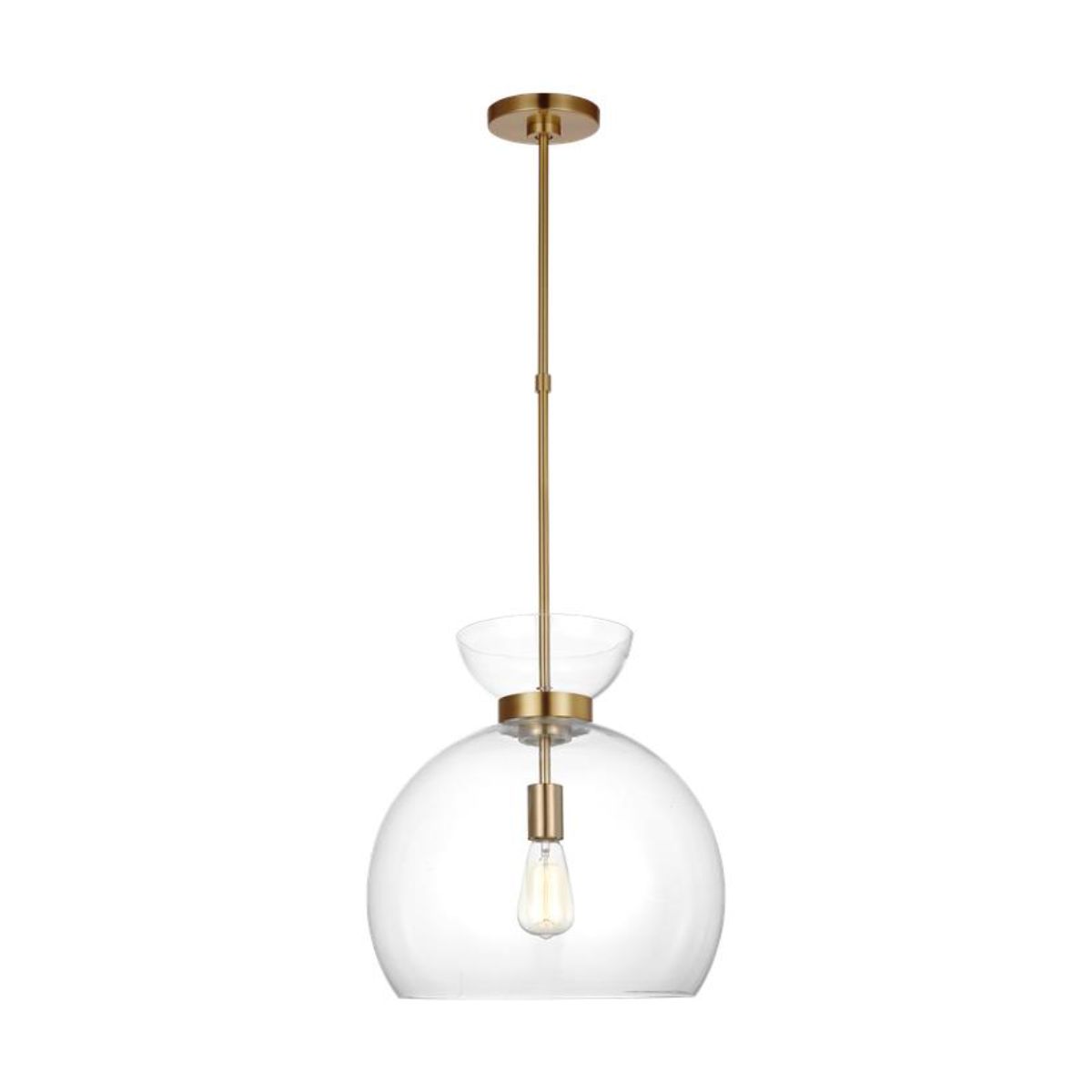 Londyn 16 in. Pendant Light Brushed Brass finish Clear Shade