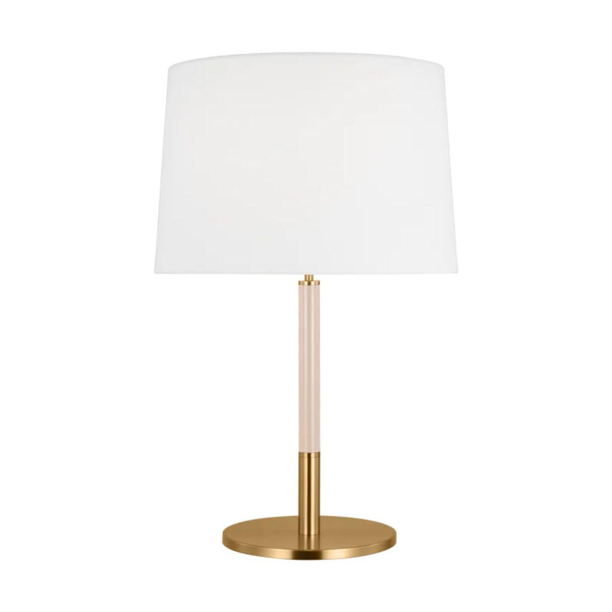 Monroe Medium Table Lamp Burnished Brass with Blush Accents - Bees Lighting