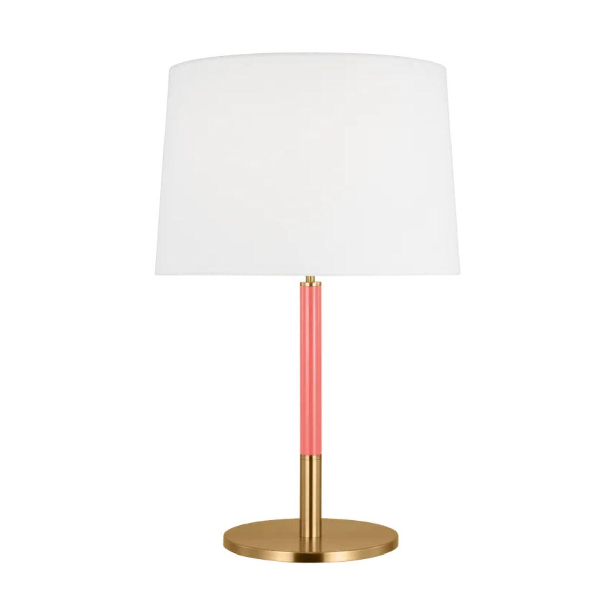Monroe Medium Table Lamp Burnished Brass with Coral Accents - Bees Lighting