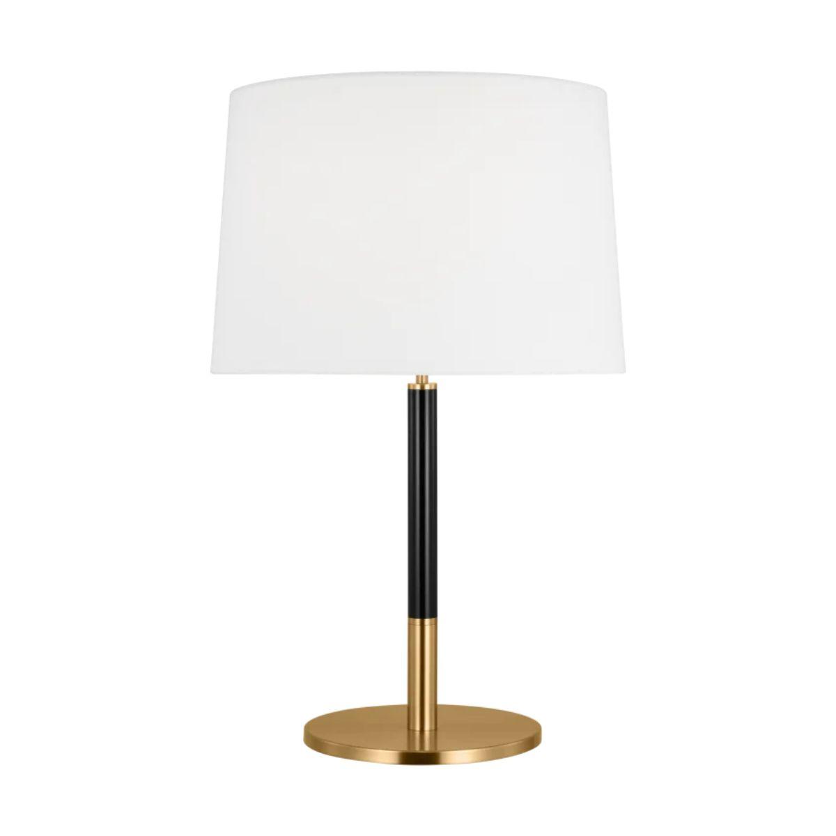 Monroe Medium Table Lamp Burnished Brass with Black Accents - Bees Lighting