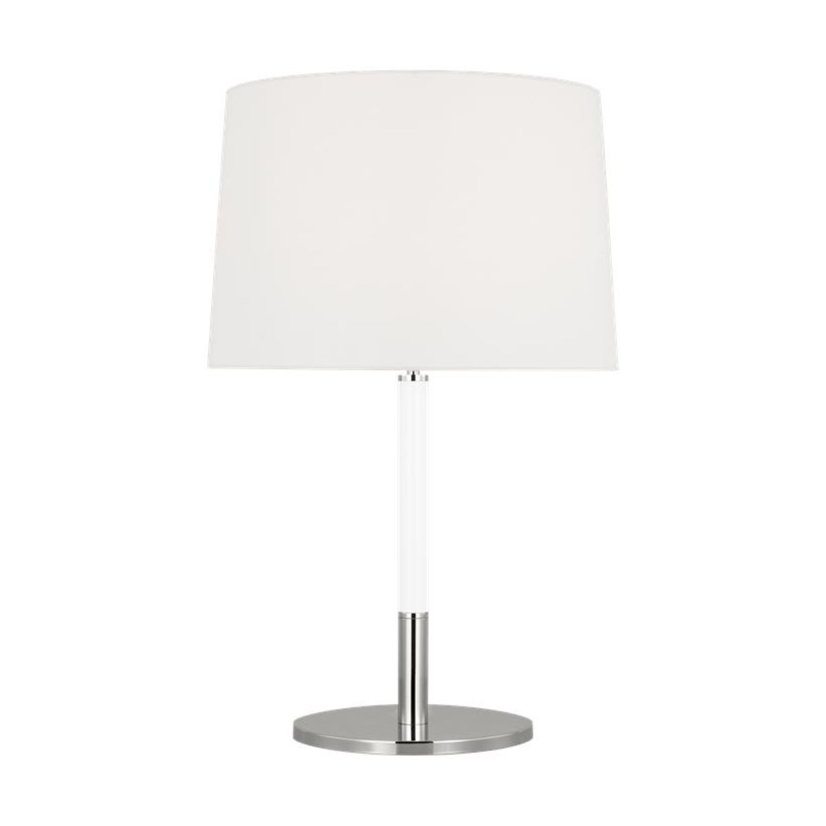 Monroe Medium Table Lamp Polished Nickel with White Accents
