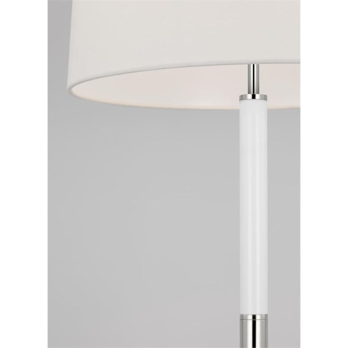 Monroe Medium Table Lamp Polished Nickel with White Accents
