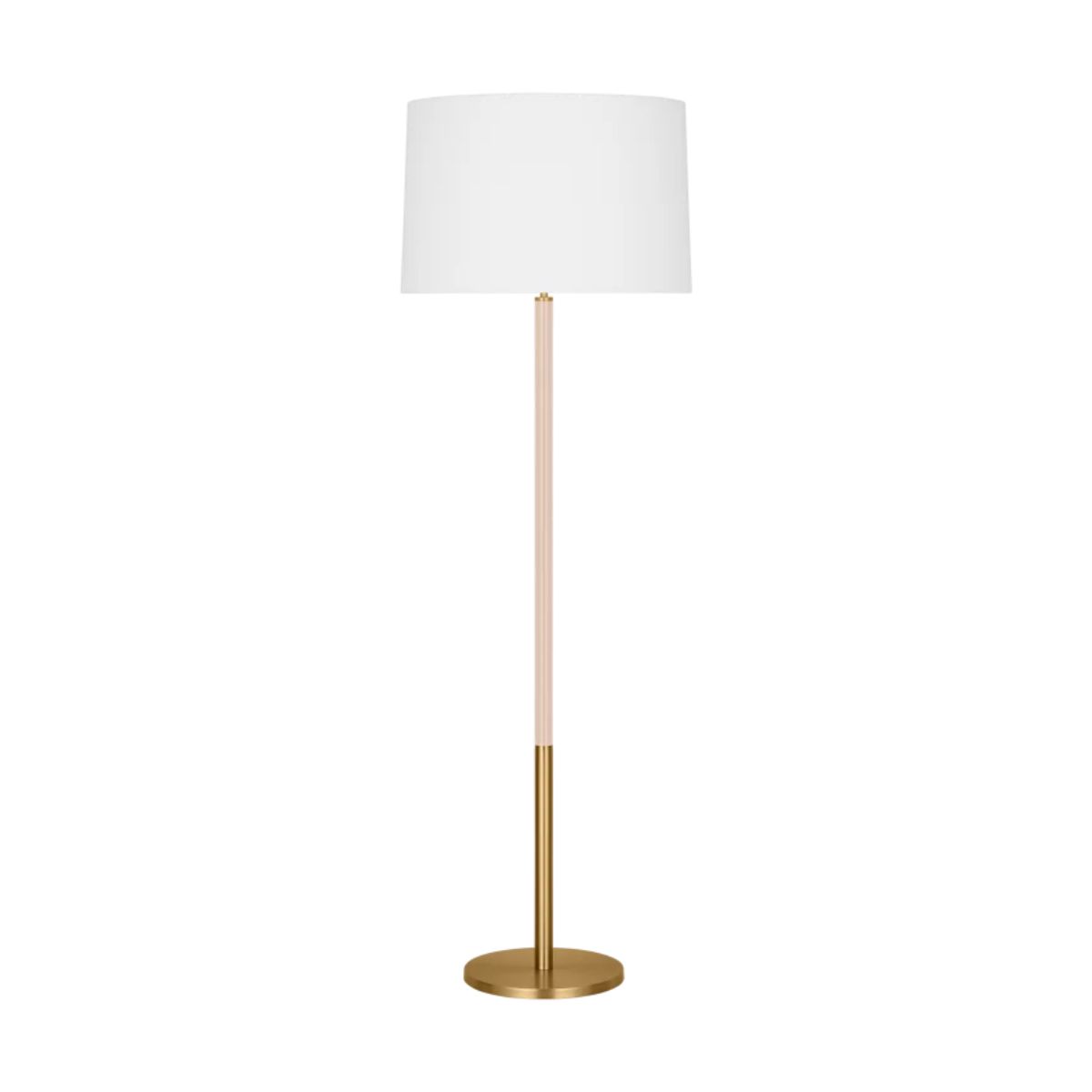 Monroe Large Floor Lamp Burnished Brass with Blush Accents