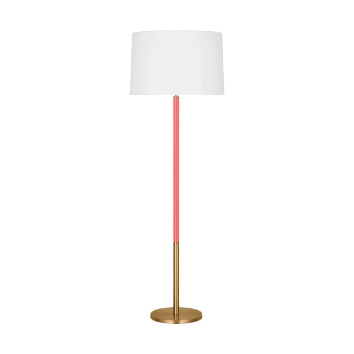 Monroe Large Floor Lamp Burnished Brass with Coral Accents