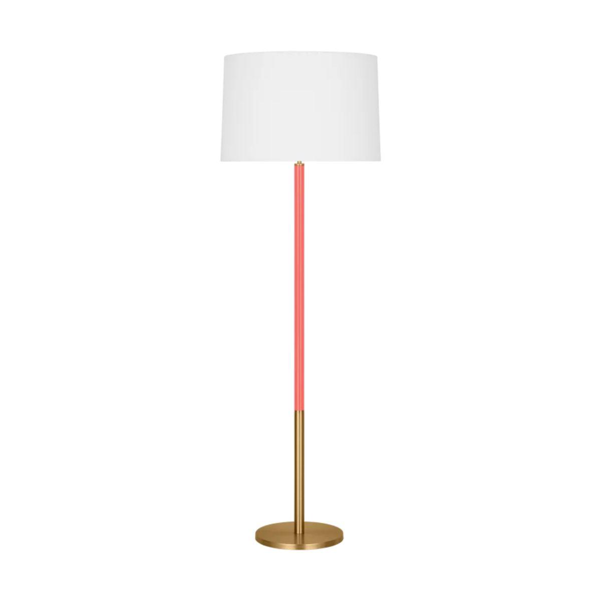 Monroe Large Floor Lamp Burnished Brass with Coral Accents - Bees Lighting