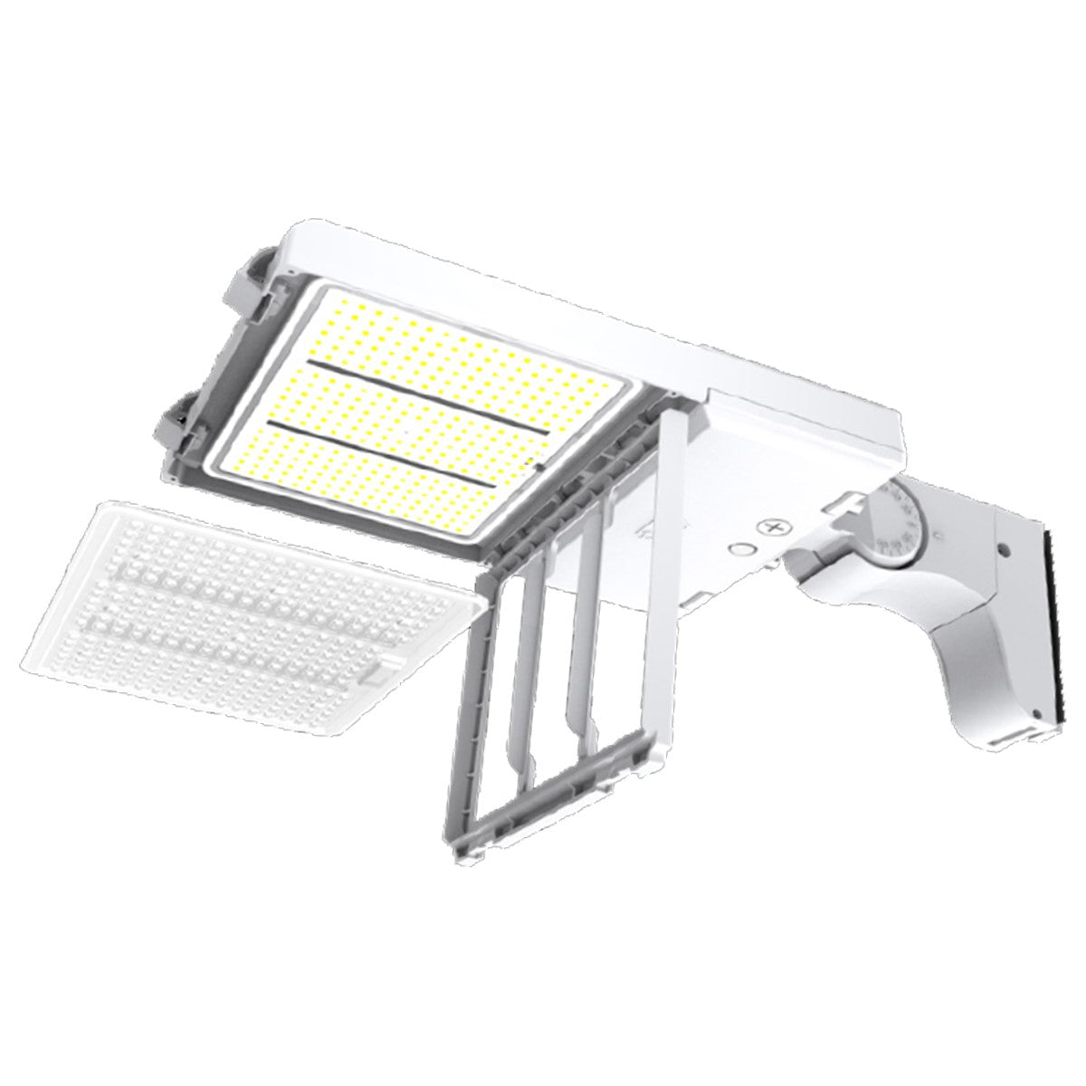 LED Pole Light, 21000 Lm, 30K|40K|50K, Optics Swap, Pole Mount, White Finish, 120-277V - Bees Lighting