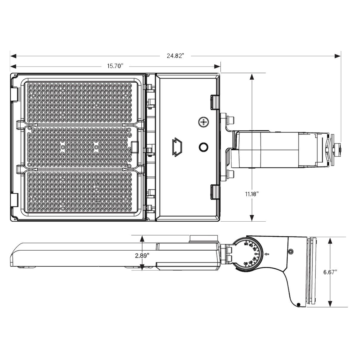 LED Pole Light, 140W, 21000 Lm, 30K|40K|50K, Optics Swap, 120-277V, White - Bees Lighting