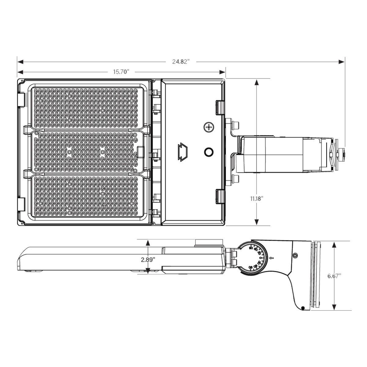 LED Pole Light, 140W, 21000 Lm, 30K|40K|50K, Optics Swap, 120-277V, Bronze - Bees Lighting