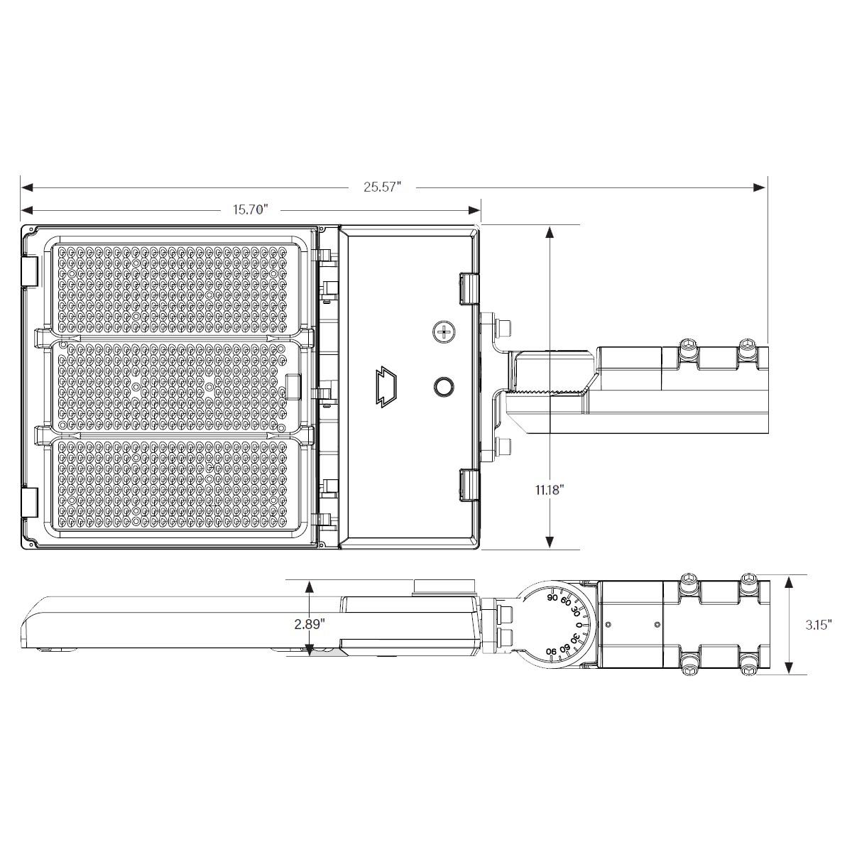 LED Pole Light, 140W, 21000 Lm, 30K|40K|50K, Optics Swap, 120-277V, White - Bees Lighting