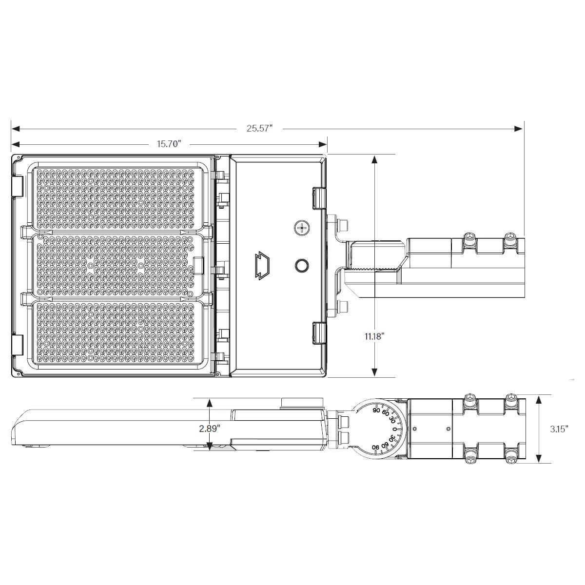 LED Pole Light, 21000 Lm, 30K|40K|50K, Optics Swap, Slipfitter Mount, Bronze Finish, 120-277V - Bees Lighting