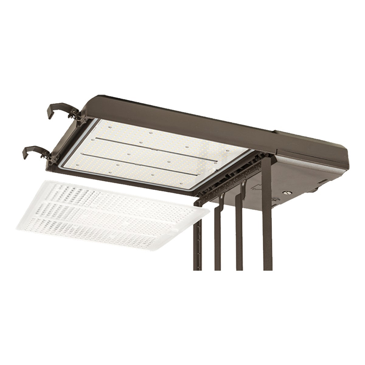 LED Pole Light, 21000 Lm, 30K|40K|50K, Optics Swap, Bronze Finish, 480V, Mounts Sold Separately - Bees Lighting