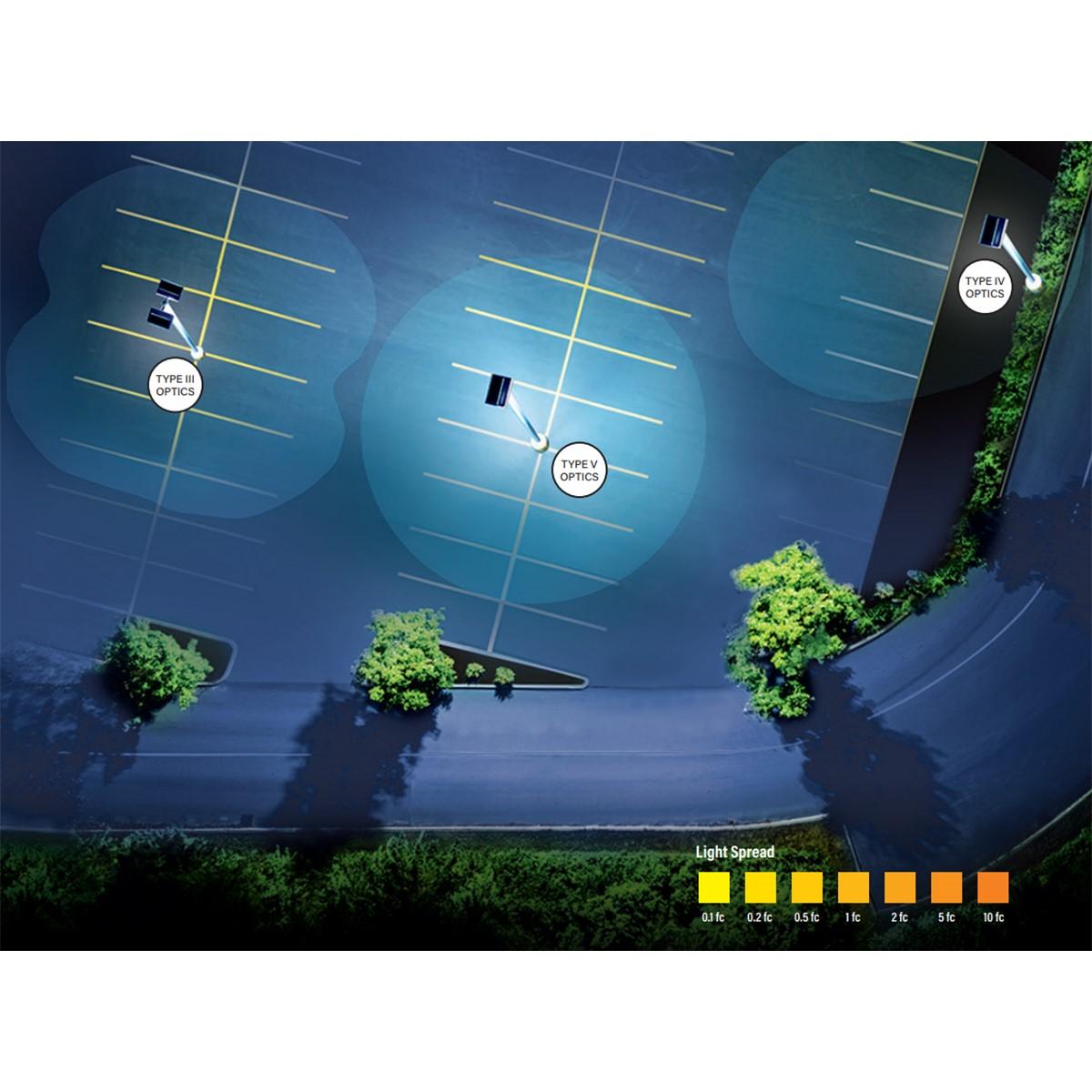 LED Pole Light, 21000 Lm, 30K|40K|50K, Optics Swap, Bronze Finish, 480V, Mounts Sold Separately - Bees Lighting