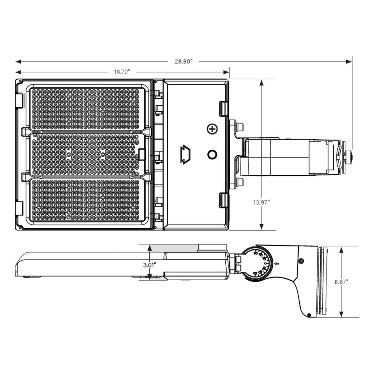 LED Pole Light, 290W, 42000 Lm, 30K|40K|50K, Optics Swap, 120-277V ,Bronze - Bees Lighting