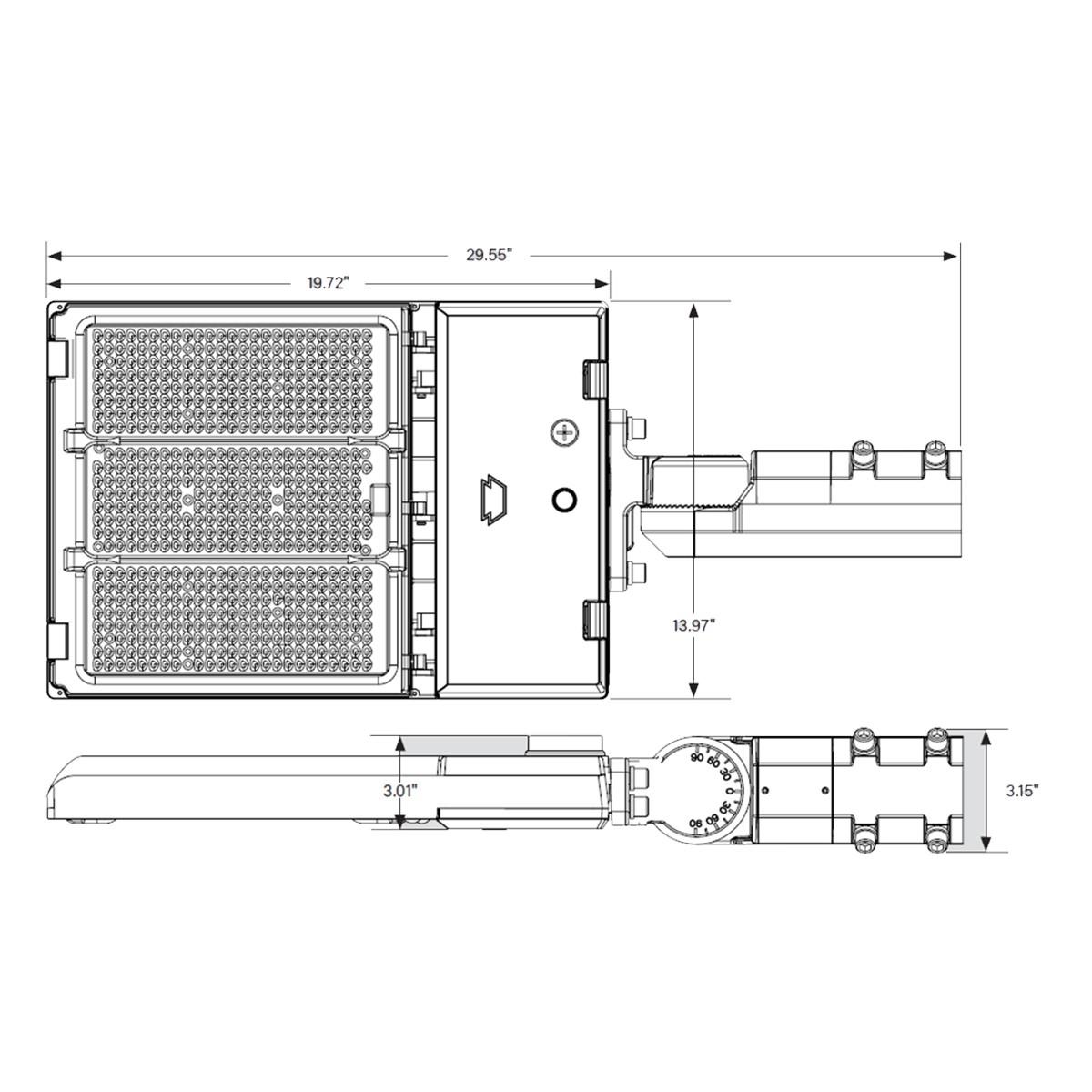 LED Pole Light, 290W, 42000 Lm, 30K|40K|50K, Optics Swap, 120-277V ,White - Bees Lighting
