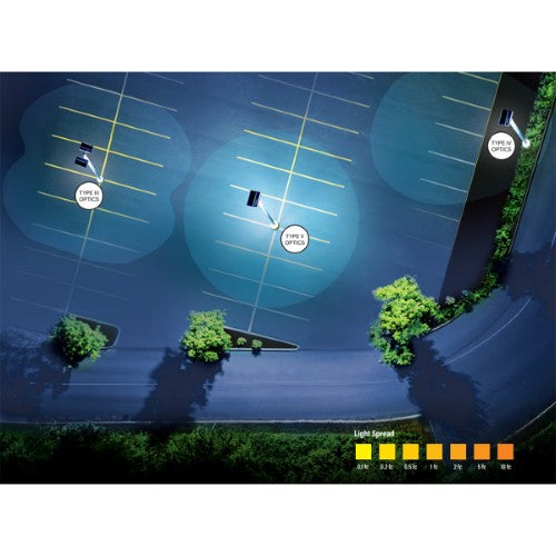 LED Pole Light, 290W, 42000 Lm, 30K|40K|50K, Optics Swap, 480V, Bronze - Bees Lighting