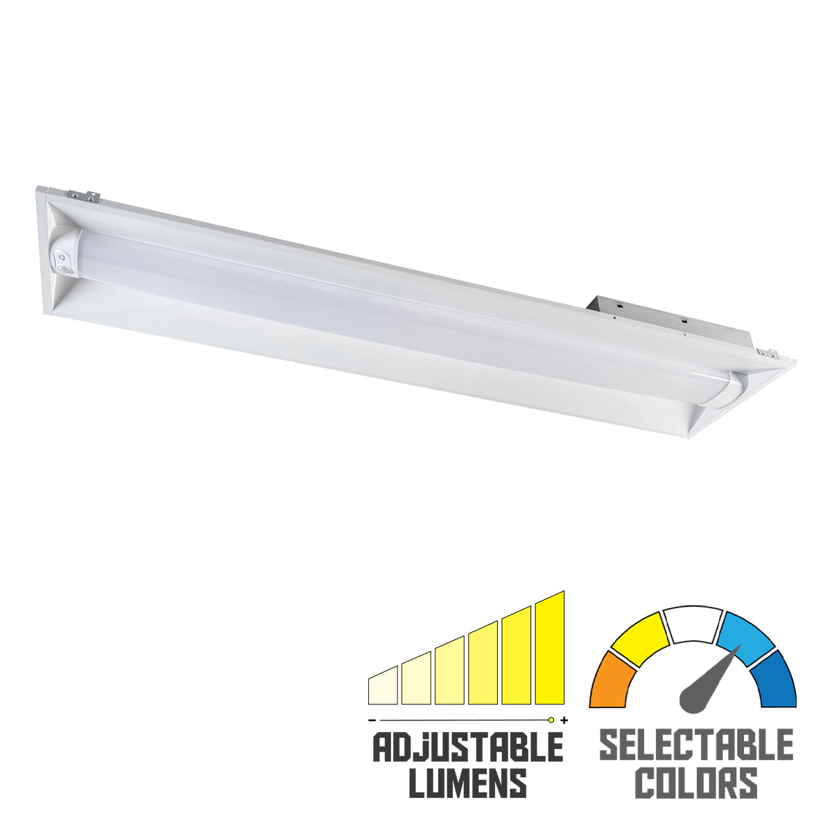 1x4 Center Basket LED Troffer Light, 4550 Lumens, 35W, 35K/40K/50K, 120/277V