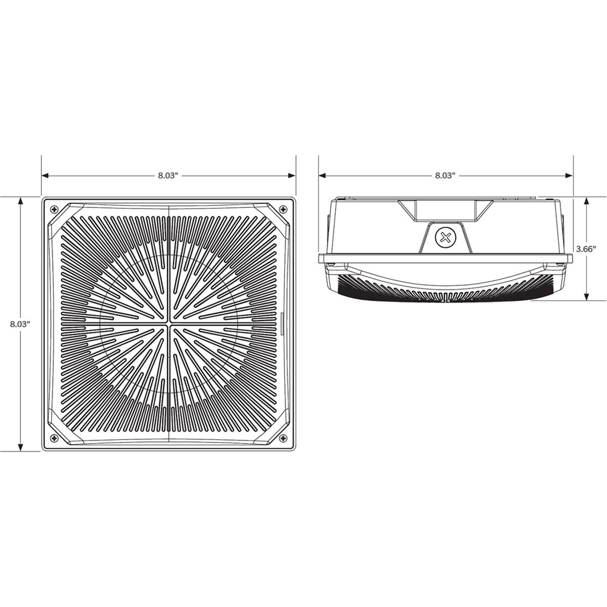LED Parking Garage Light With Photocell, 5600lm, 40W, 30K/40K/50K, 120-277V - Bees Lighting
