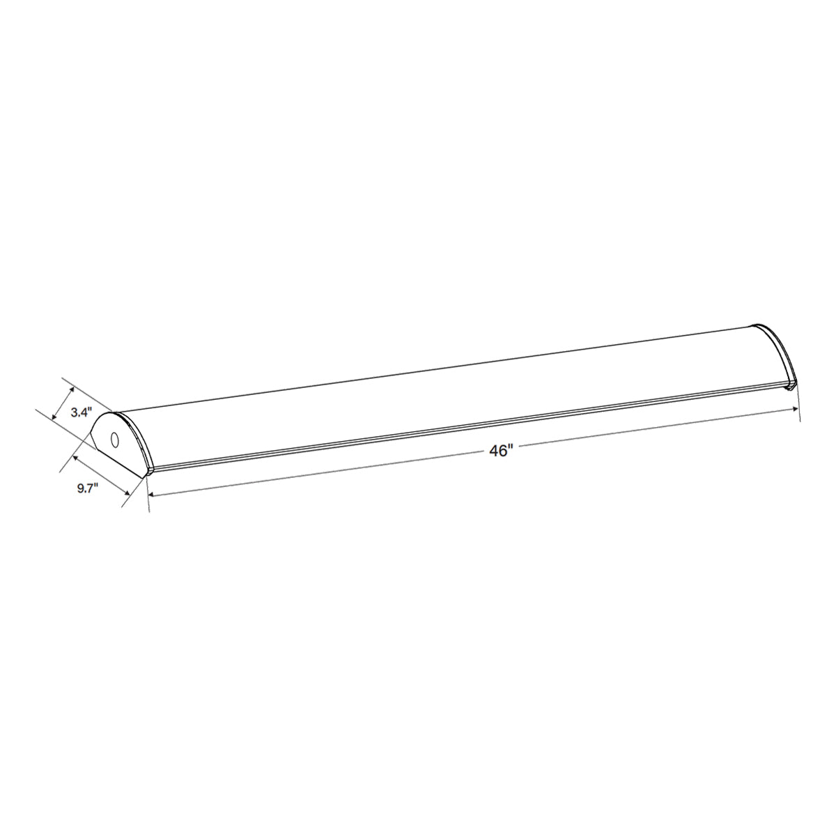 4ft Curved LED Wrap Light, 6000 Lumens, 44W, 35K/40K/50K, 120-277V - Bees Lighting