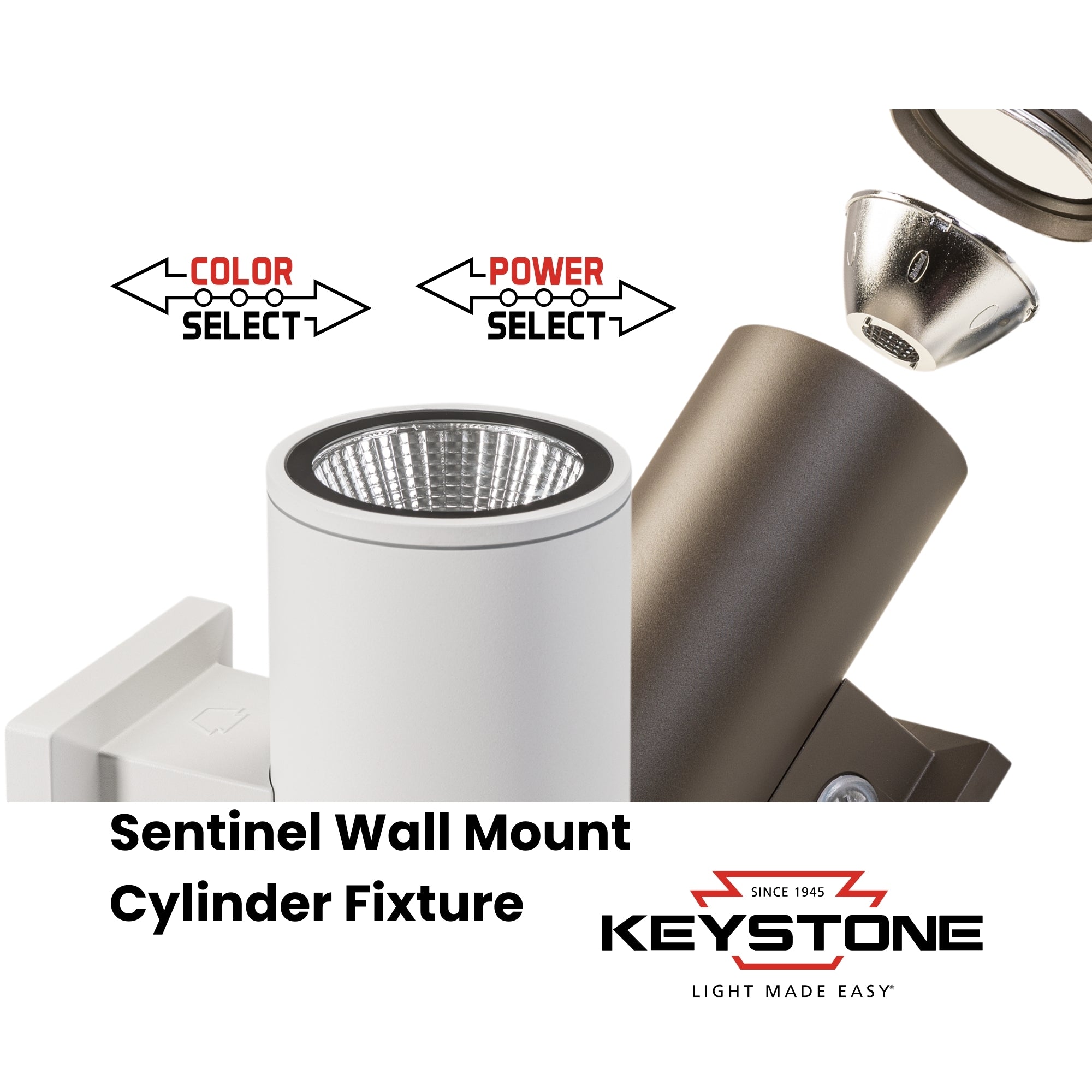 6" LED Cylinder Wall Light, 36W, 3200 Lumens, 30K/40K/50K, 120-277V, Bronze