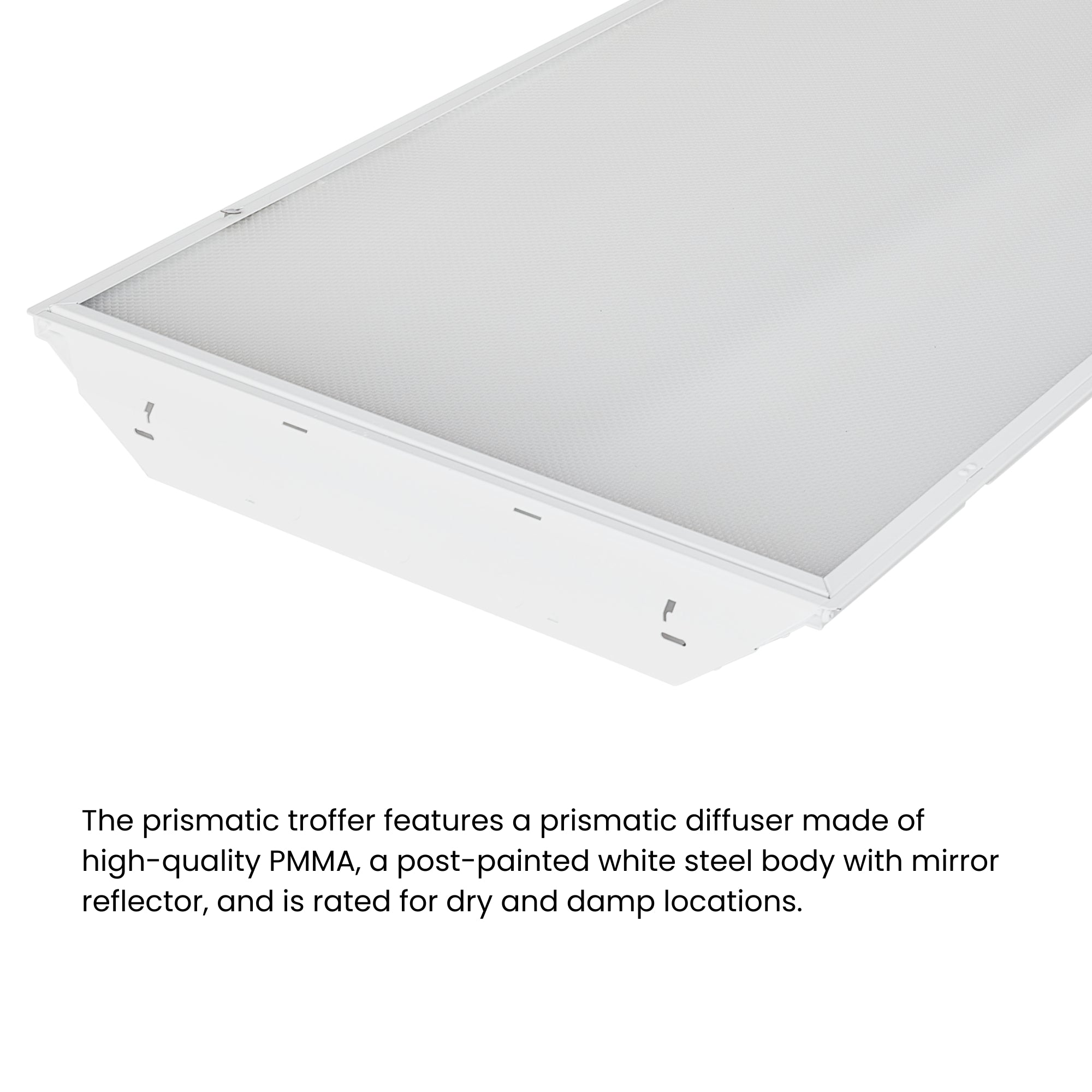 2x4 LED Tube Ready Troffer, 3-Lamp Holder, Ballast-Free, Bulbs Not Included