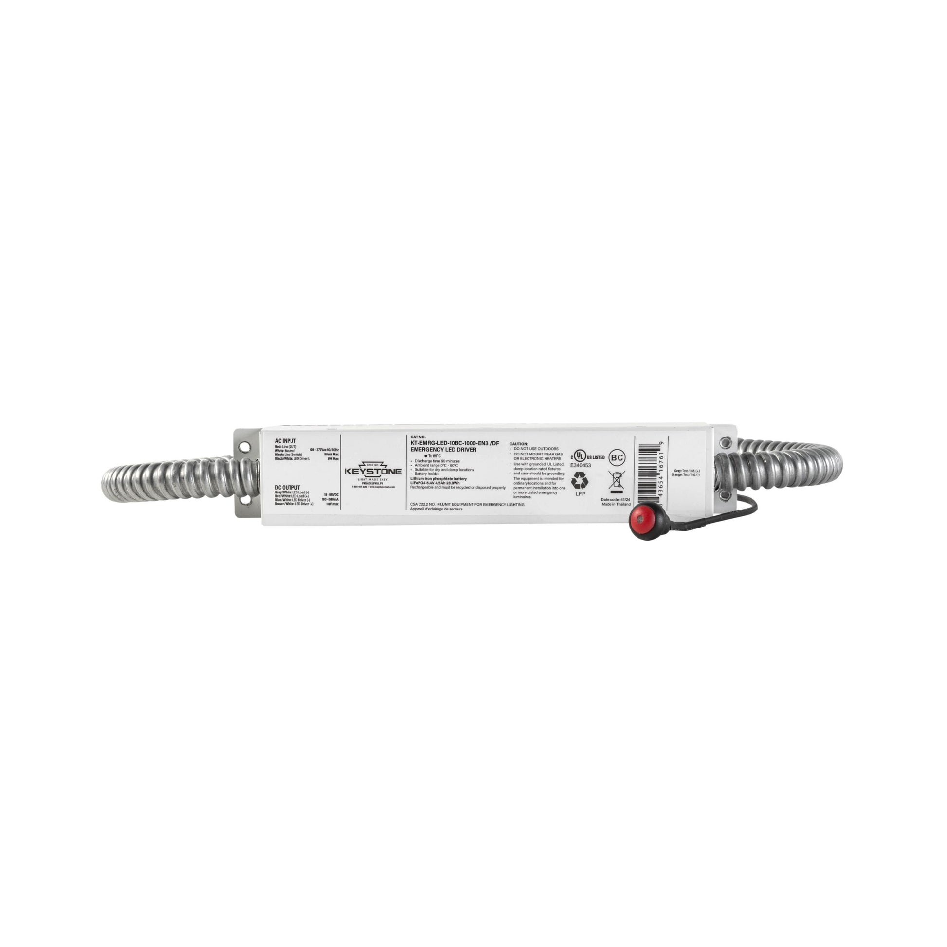 Keystone Technologies - 10W LED Emergency Driver, 15-55V DC Output, Dual Flex | Bees Lighting