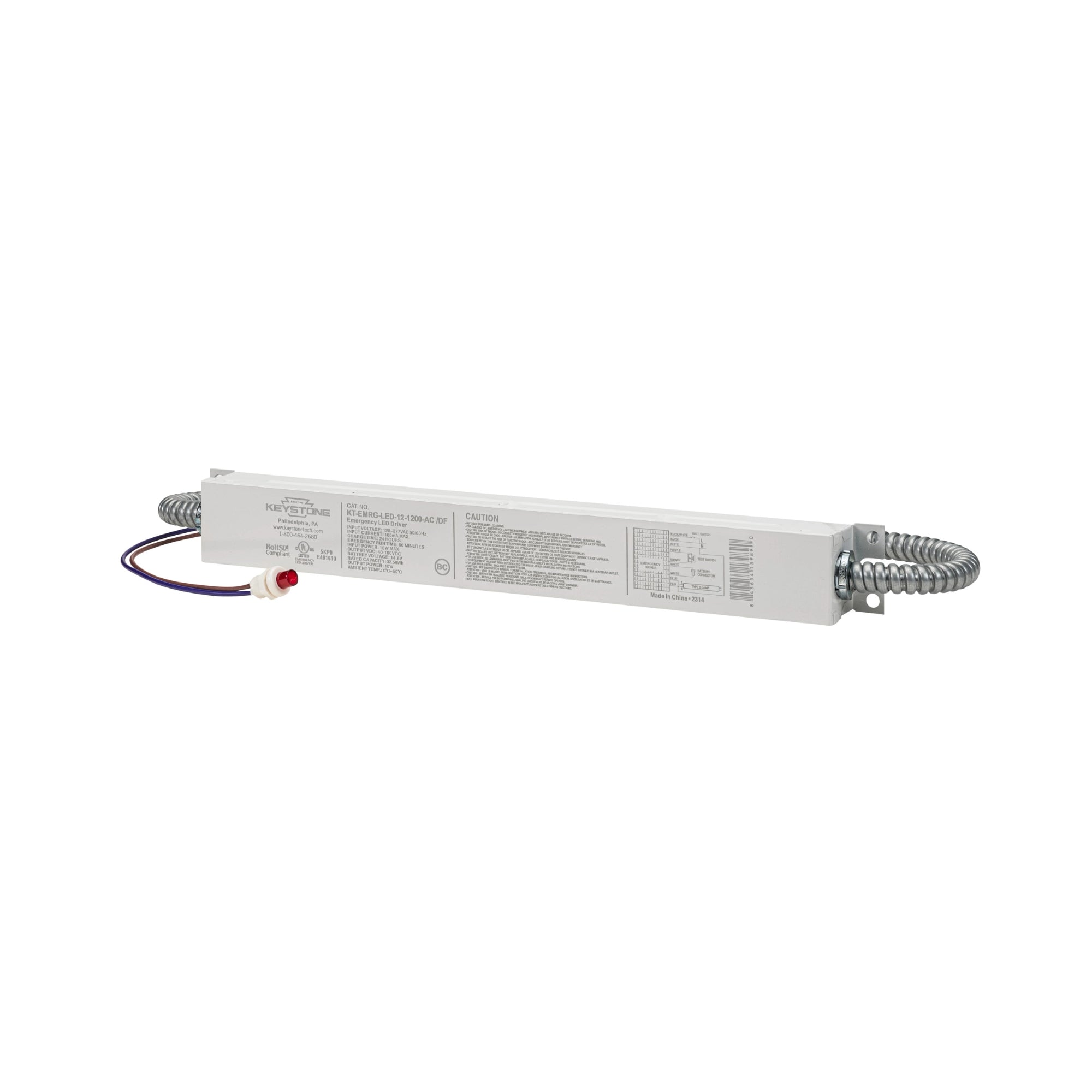 12W LED Emergency Driver, 40-100V DC Output, Dual Flex