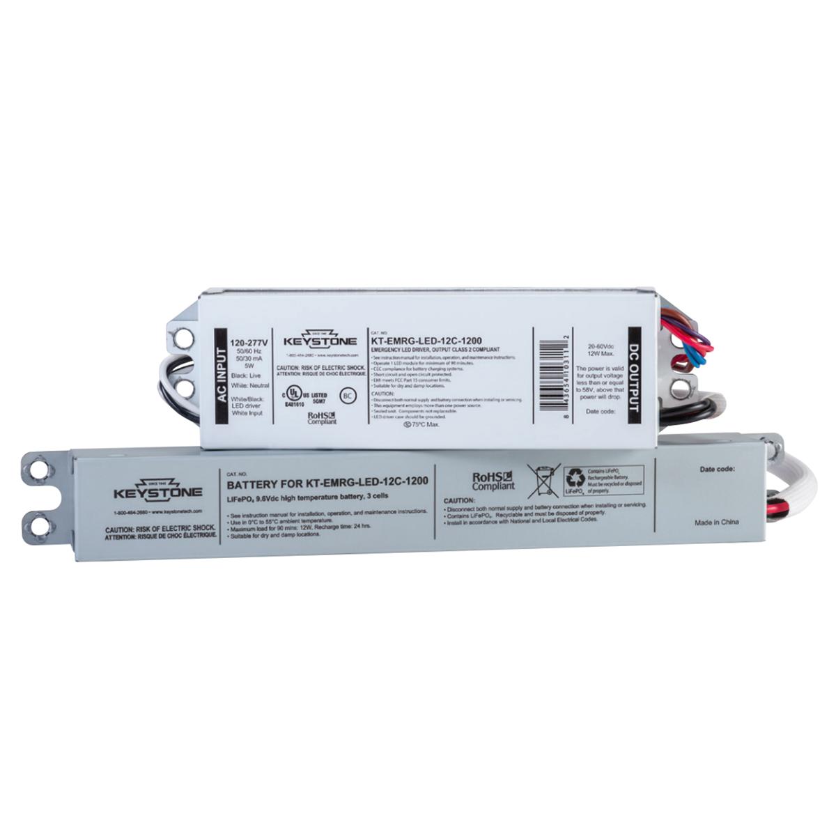 LED Emergency Drivers, 12 Watts, 20-60V DC Output, 1200 lumens, External Battery - Bees Lighting