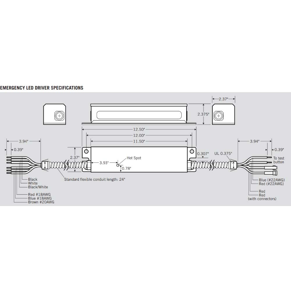 LED Emergency Drivers, 20 Watts Output, 20-60V DC Output, 2000 lumen Output, Self Diagnostics, Dual Flex - Bees Lighting